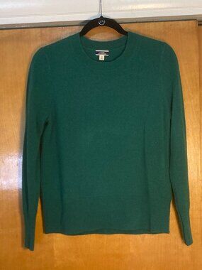 J. Crew Cashmere Kelly Green Crewneck Sweater - Small